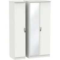 Camden 3 Door Triple Wardrobe with Mirror - Light Grey