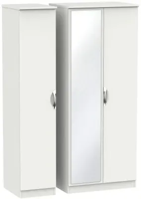 Camden 3 Door Triple Wardrobe with Mirror - Light Grey image