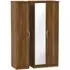 Camden 3 Door Triple Wardrobe with Mirror - Walnut