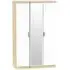 Camden 3-Door Triple Wardrobe with Mirror - White, Oak