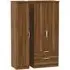 Camden 3-Door Triple Wardrobe with Storage - Walnut