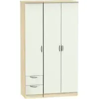 Camden 3-Door Wardrobe with 2 Drawers - Cashmere, Oak