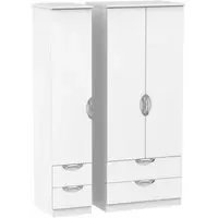 Camden 3-Door Wardrobe with 4 Drawers - White