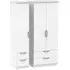 Camden 3-Door Wardrobe with 4 Drawers - White