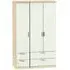 Camden 3-Door Wardrobe with Drawers - Cashmere, Oak