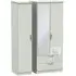 Camden 3 Door Wardrobe with Mirror and Left Drawers - Cashmere