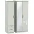 Camden 3 Door Wardrobe with Mirror and Right Drawers - Cashmere