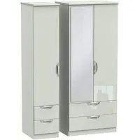 Camden 3 Door Wardrobe with Mirror - Cashmere