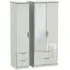Camden 3 Door Wardrobe with Mirror - Cashmere