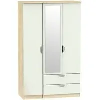 Camden 3 Door Wardrobe with Mirror - Cashmere, Oak Effect