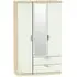 Camden 3 Door Wardrobe with Mirror - Cashmere, Oak Effect