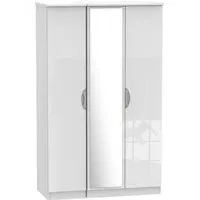 Camden 3-Door Wardrobe with Mirror - White