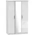 Camden 3-Door Wardrobe with Mirror - White