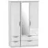 Camden 3-Door Wardrobe with Mirror - White