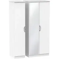 Camden 3-Door Wardrobe with Mirror - White