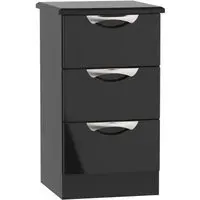 Camden 3 Drawer Bedside Cabinet - Black