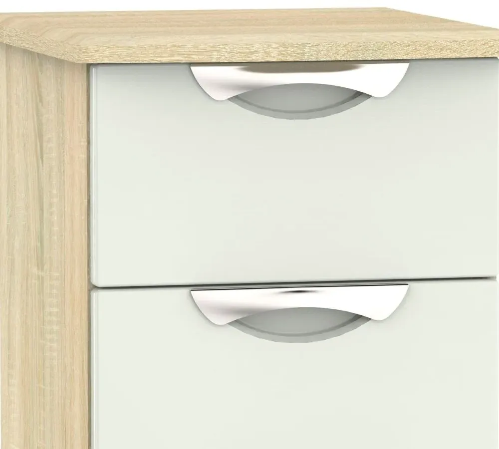 Camden 3-Drawer Bedside Cabinet - Cashmere, Oak Effect
