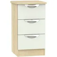 Camden 3-Drawer Bedside Cabinet - Cashmere, Oak Effect