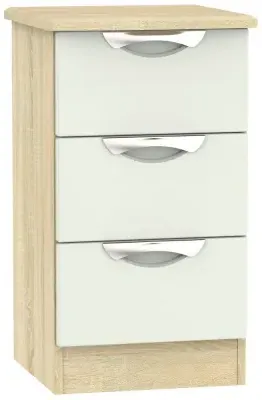 Camden 3-Drawer Bedside Cabinet - Cashmere, Oak Effect