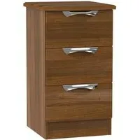 Camden 3 Drawer Bedside Cabinet - Noche Walnut