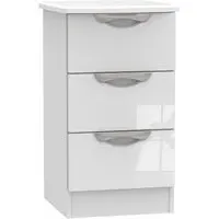 Camden 3 Drawer Bedside Cabinet - White