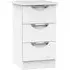 Camden 3 Drawer Bedside Cabinet - White Matt