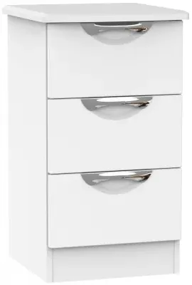 Camden 3 Drawer Bedside Cabinet - White Matt image