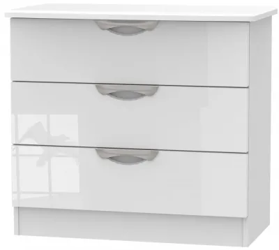 Camden 3 Drawer Chest - White