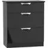 Camden 3 Drawer Deep Chest - Black
