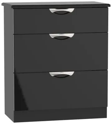Camden 3 Drawer Deep Chest - Black