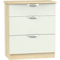 Camden 3 Drawer Deep Chest - Cashmere, Oak Effect
