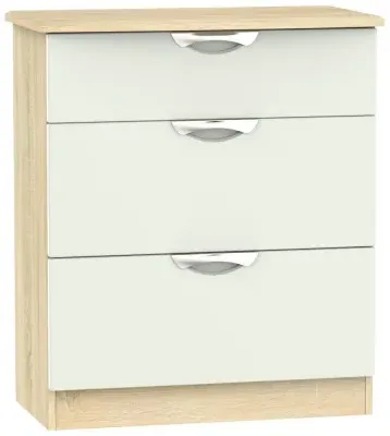 Camden 3 Drawer Deep Chest - Cashmere, Oak Effect