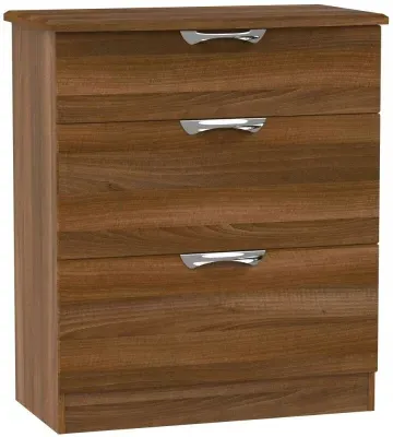 Camden 3 Drawer Deep Chest - Walnut