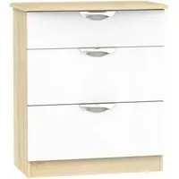Camden 3 Drawer Deep Chest - White Gloss