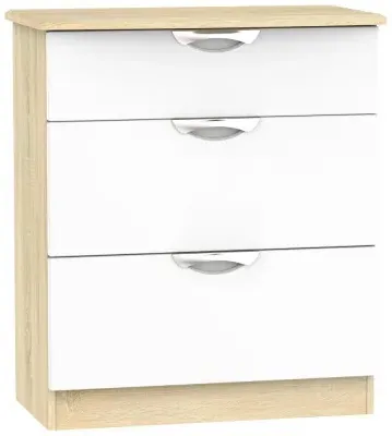 Camden 3 Drawer Deep Chest - White Gloss