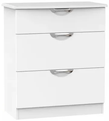 Camden 3 Drawer Deep Chest - White