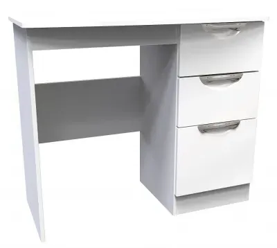 Camden 3 Drawer Single Dressing Table - High Gloss White