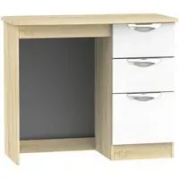 Camden 3 Drawer Single Dressing Table - White Gloss