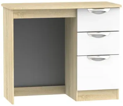 Camden 3 Drawer Single Dressing Table - White Gloss
