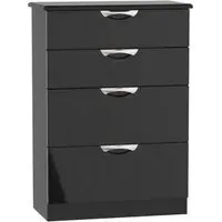 Camden 4 Drawer Deep Chest - Black