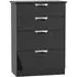 Camden 4 Drawer Deep Chest - Black