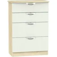 Camden 4 Drawer Deep Chest - Cashmere, Oak Effect