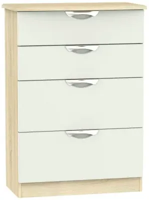 Camden 4 Drawer Deep Chest - Cashmere, Oak Effect image