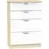 Camden 4 Drawer Deep Chest - White, Oak Effect