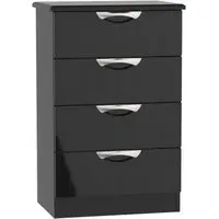 Camden 4 Drawer Midi Chest - Black Gloss