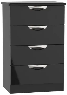 Camden 4 Drawer Midi Chest - Black Gloss image