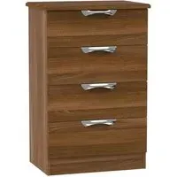 Camden 4 Drawer Midi Chest - Walnut