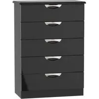 Camden 5 Drawer Chest - Black Gloss