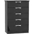 Camden 5 Drawer Chest - Black Gloss