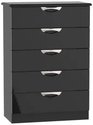 Camden 5 Drawer Chest - Black Gloss image